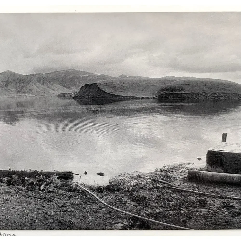 Oxbow Ranch Wolf Creek Montana B&W Photo 1986 Signed Western Holter Lake VTG